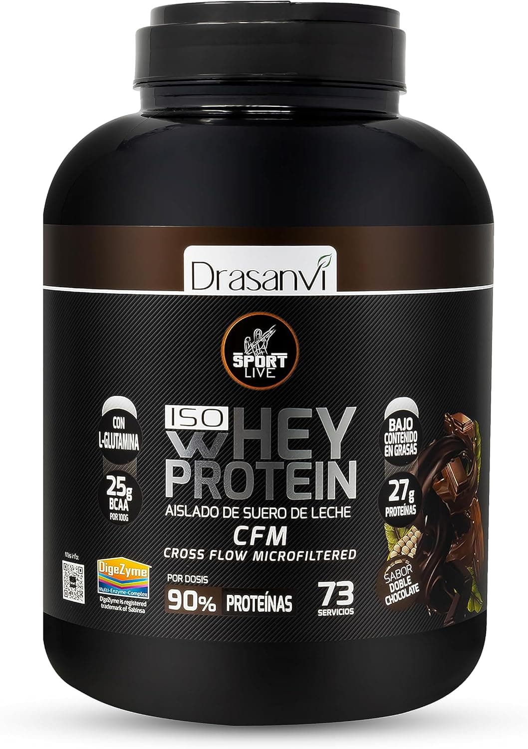 Drasanvi WHEY PROTEIN Isolado duplo CHOCOLATE 2,2 kg SPORT LIVE