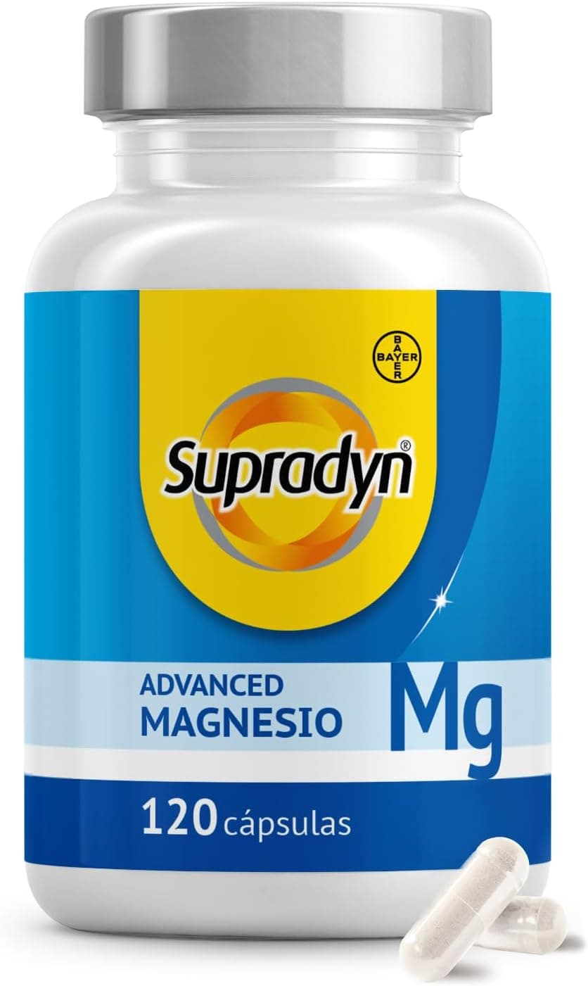 Supradyn Advanced Magnesium Complex Óxido de magnésio, citrato, bisglicinato, malato, L-asgravato, suplementos de magnésio 5 em 1 - 120 cápsulas
