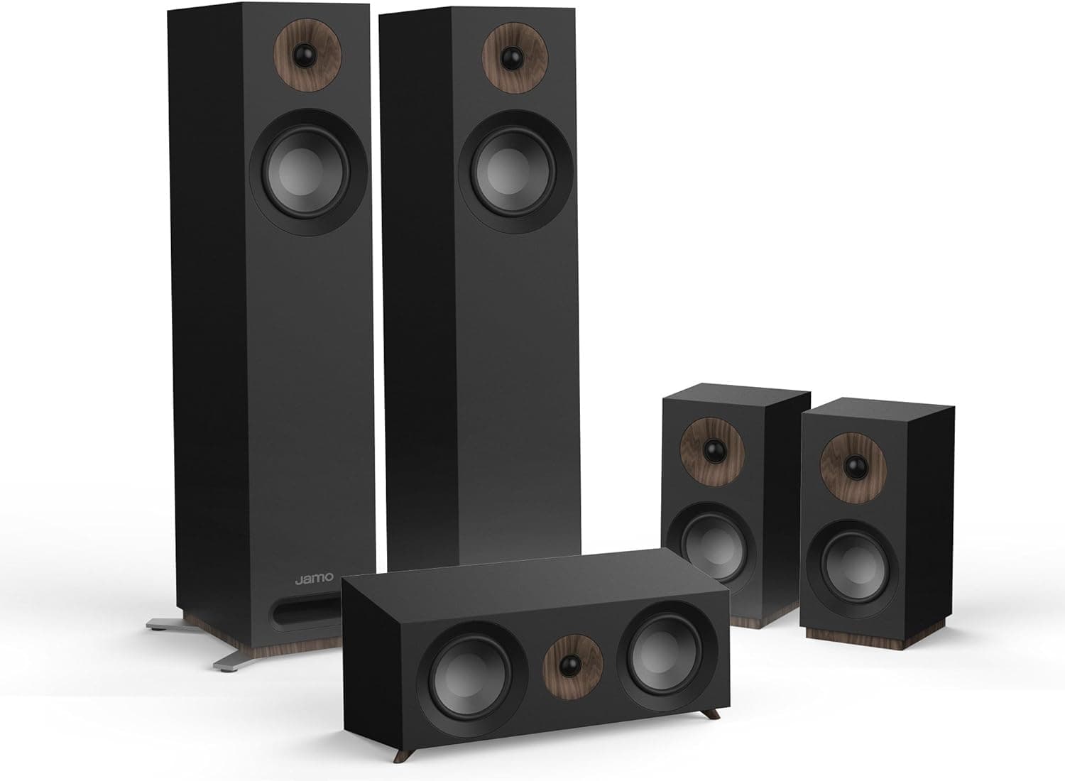 Jamo S 805 HCS Conjunto de altifalantes preto de 5,0 canais - conjunto de altifalantes (5,0 canais, cinema em casa, preto, corrente)