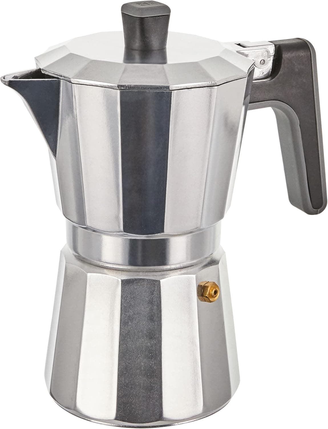 BRA Perfeita máquina de café italiana indução, alumínio, capacidade 6 chávenas, cor prata, 18 x 10 x 19 cm