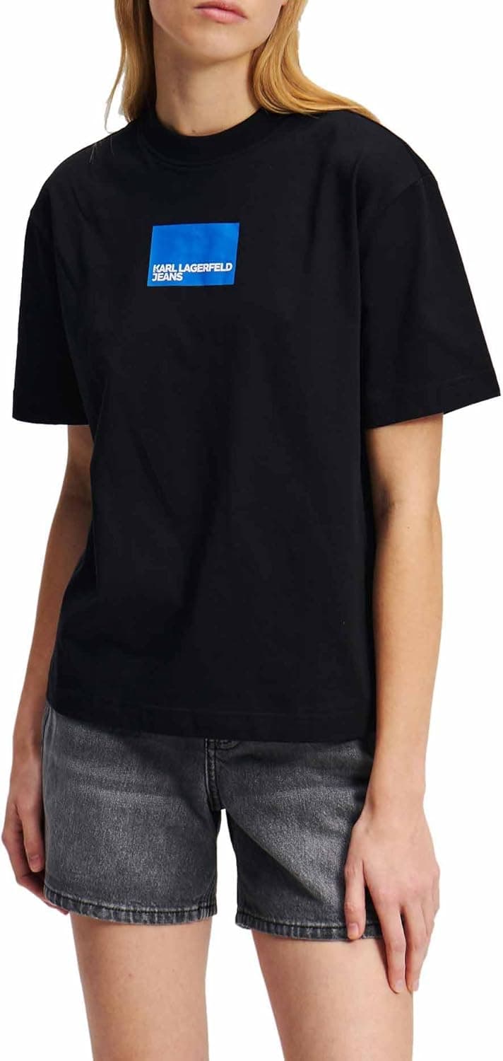 KARL LAGERFELD JEANS Reg SS Box Logo | T-shirt para mulher em preto