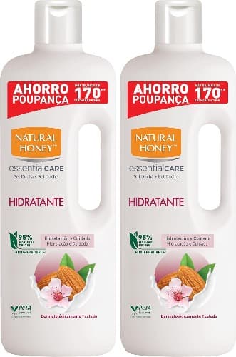 NATURAL HONEY Body Wash – Gel de banho amêndoa para adultos unissexo, 1,35 l x2