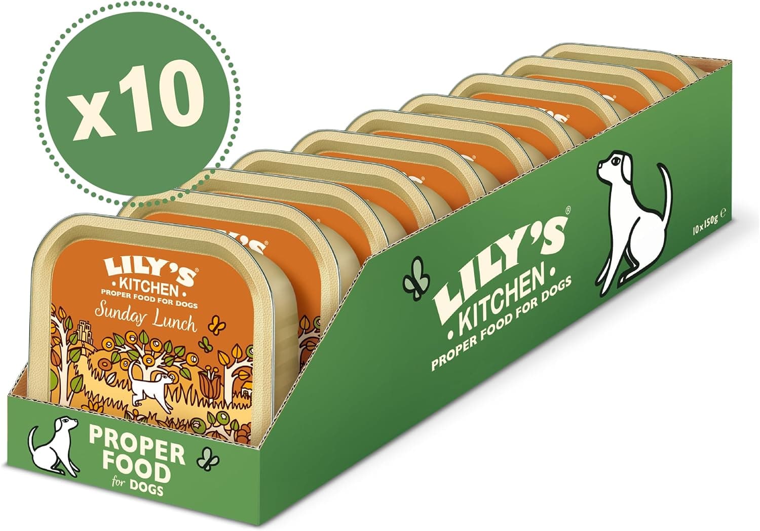 Lily's Kitchen Classic Dinner comida adequada para cães Sunday Lunch 150 g x 10
