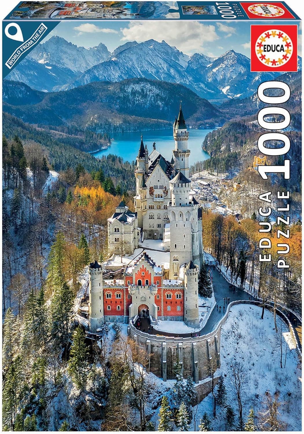 Educa Neuschwanstein Castle | Puzzle de 1000 peças com cola para adultos e crianças a partir dos 14 anos