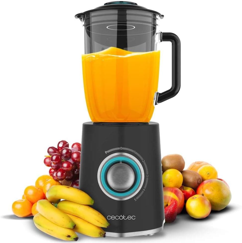 Cecotec Liquidificadora Power Black Titanium 1300 Max W. 1300 W, 2 velocidades, lâmina de 4 folhas com revestimento de titânio preto, jarro de 1,5 l, função de pulso tritura e pulverização