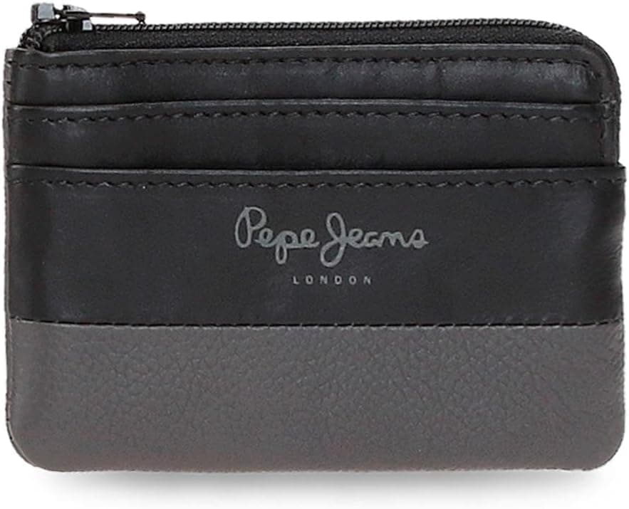Pepe Jeans Carteira de pele de bovino para homem, preto