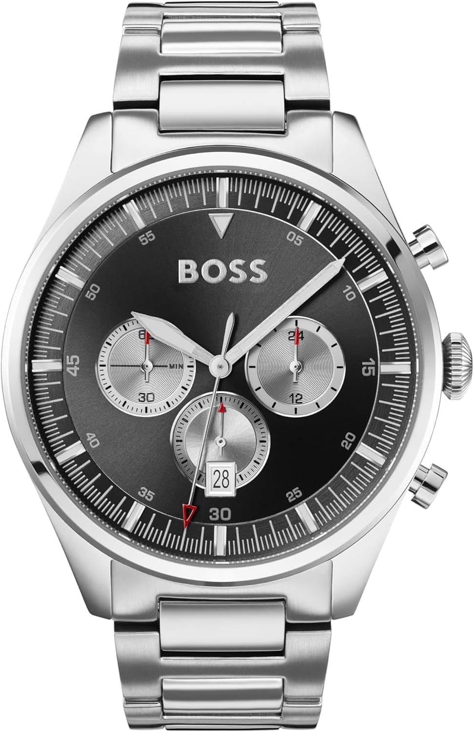 BOSS Relógio analógico para homem de quartzo com correia em aço inoxidável 1513712, Preto, pulseira