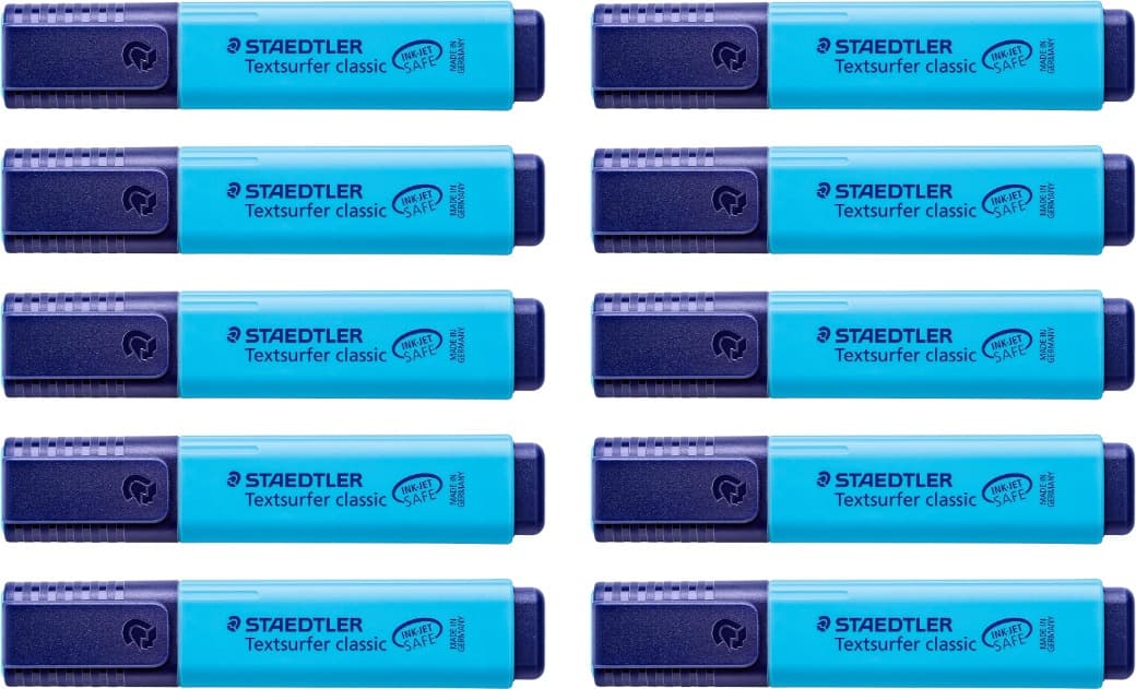 Staedtler 364 - 3 Textsurfer Classic- Mostrador, azul, 10 peças