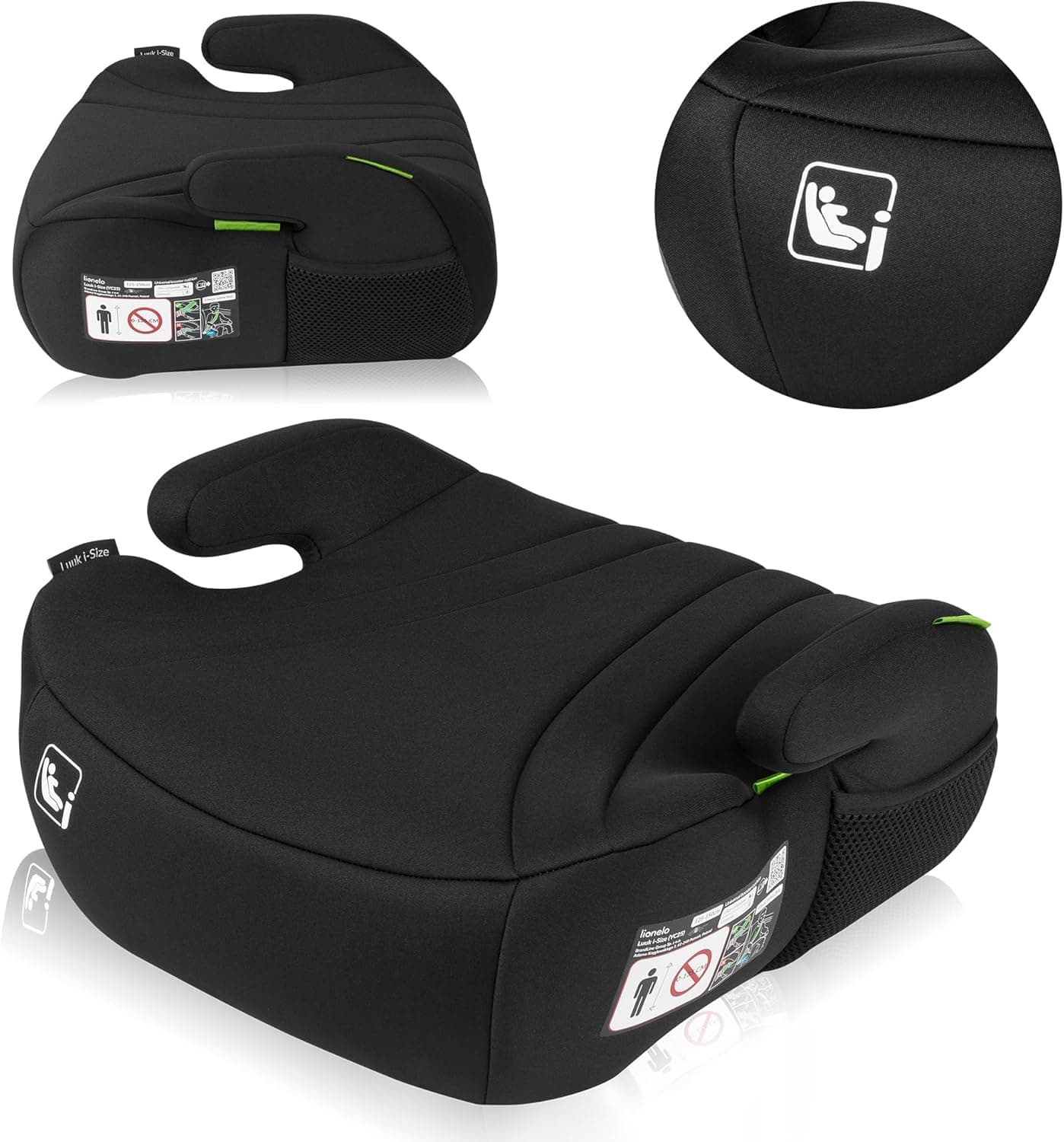 Lionelo LUUK i-Size | Assento elevatório auto para crianças 22-36 kg com apoio de braços e forro removível