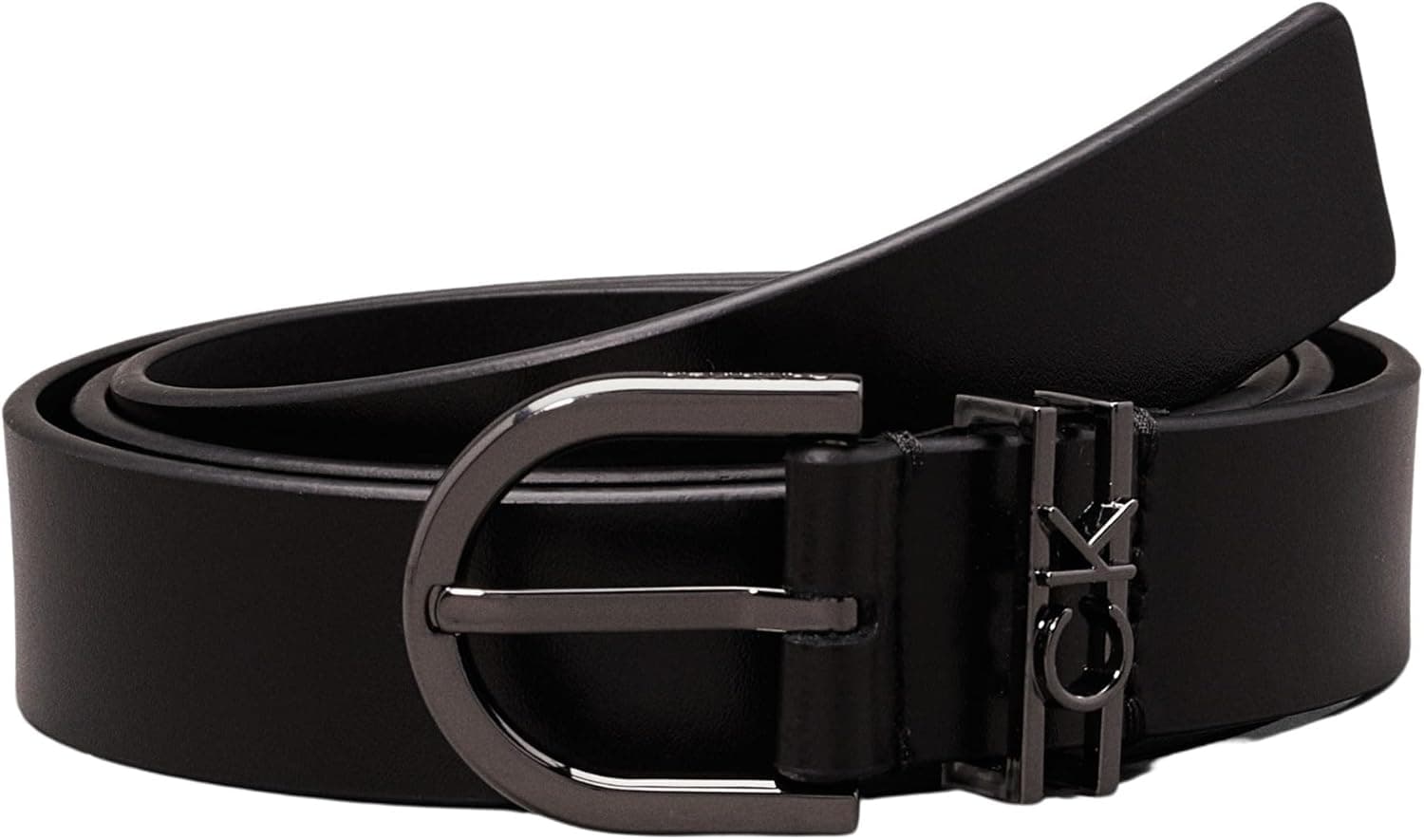 Calvin Klein Loop Round Buckle, cinto de pele genuína para mulher