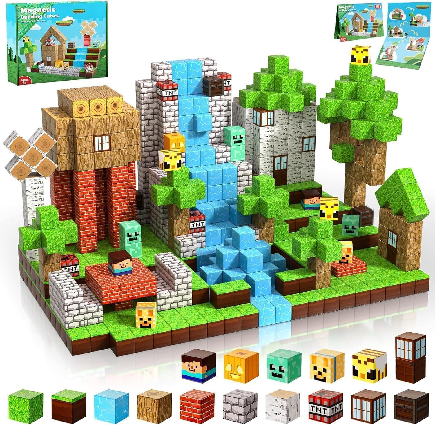 ToyUnited Forest Blocks | Conjunto de 100 blocos magnéticos de construção para crianças