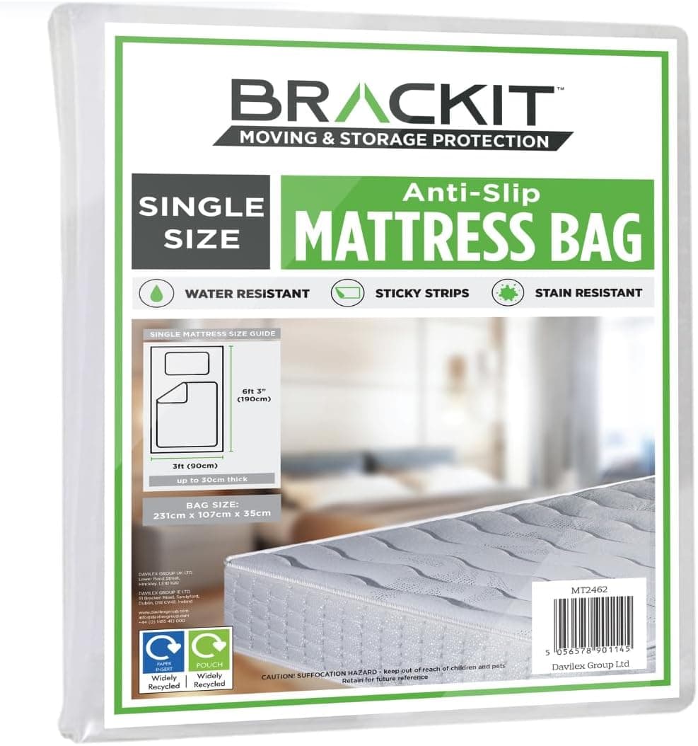 Brackit | Bolsa impermeável autoadesiva para transporte e armazenamento de colchão individual