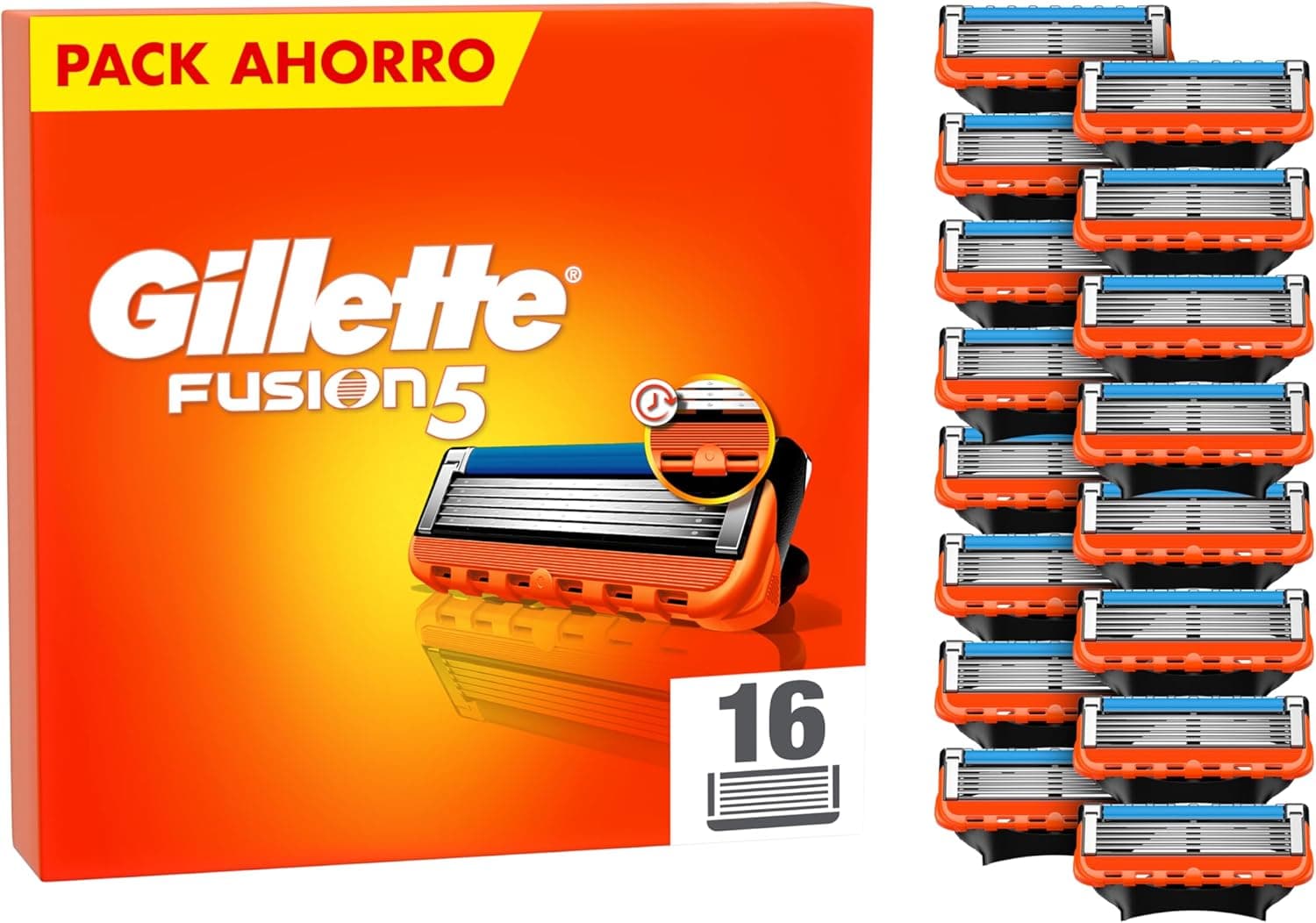 Gillette Fusion5 Manual peças de reposição para máquinas de barbear para homem, 16 peças sobressalentes