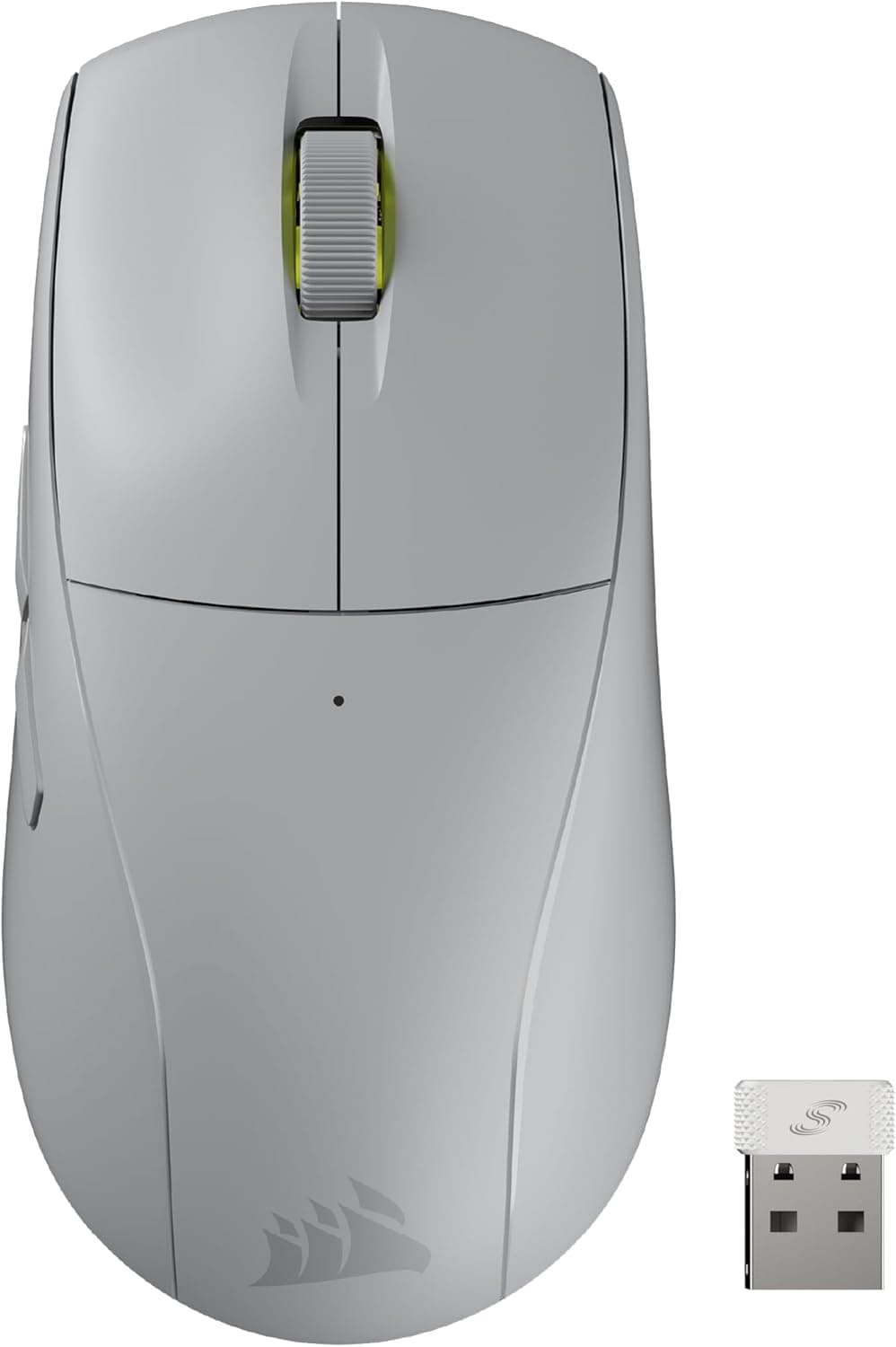 Corsair M75 Air Wireless rato para jogos FPS ultra-leve, 26.000 PP, entrada ultra-rápida, forma simétrica, compatível com iCUE, PC, Mac, cinzento claro