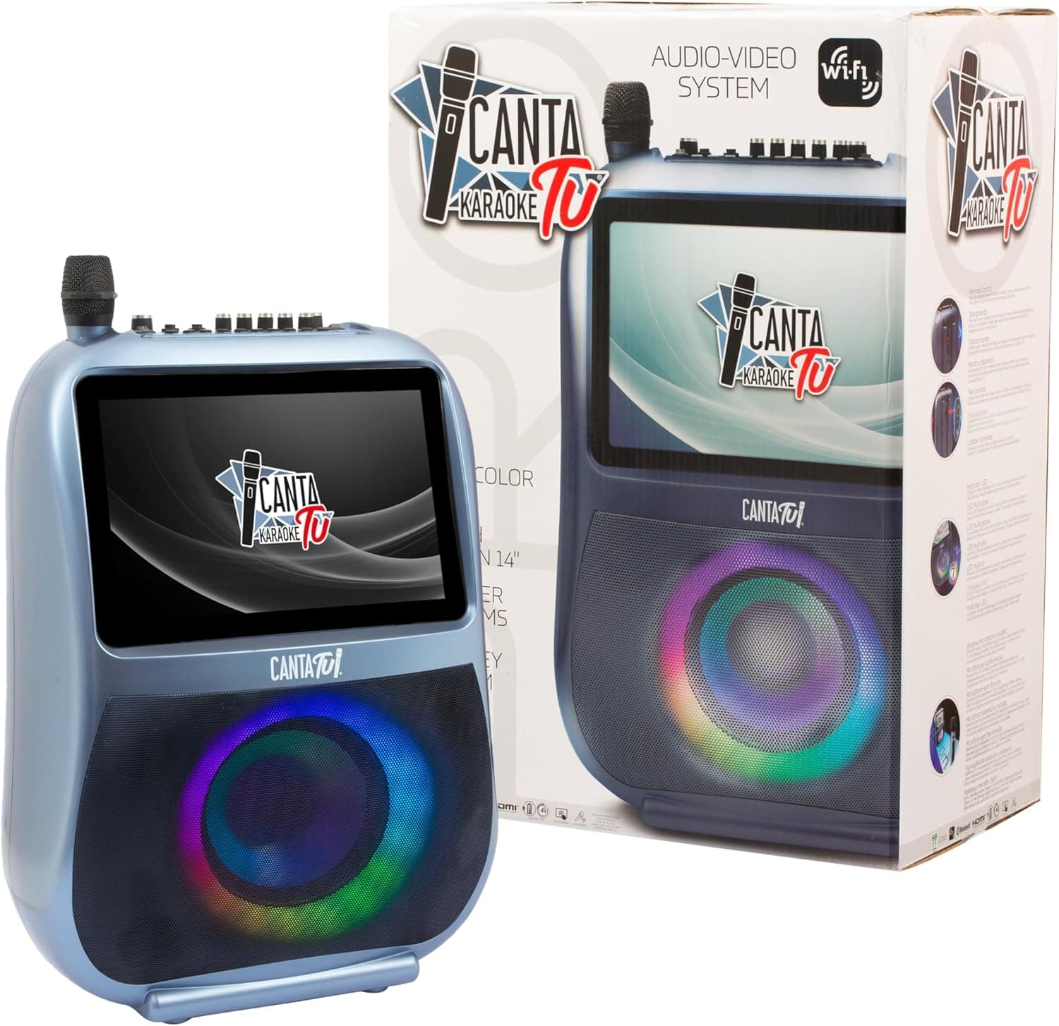 CANTA TU Karaoke - Sistema de áudio e vídeo portátil para levar a diversão para qualquer lugar, inclui um microfone sem fio, para idades de 8 anos, famosa (CTC10200)