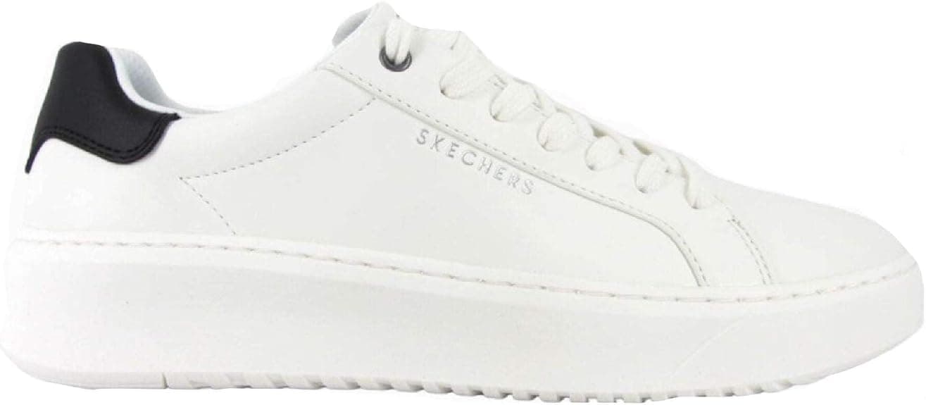 Skechers Court Break Suit | Sapatilhas casuais em duraleather branco com palmilha Memory Foam para homem