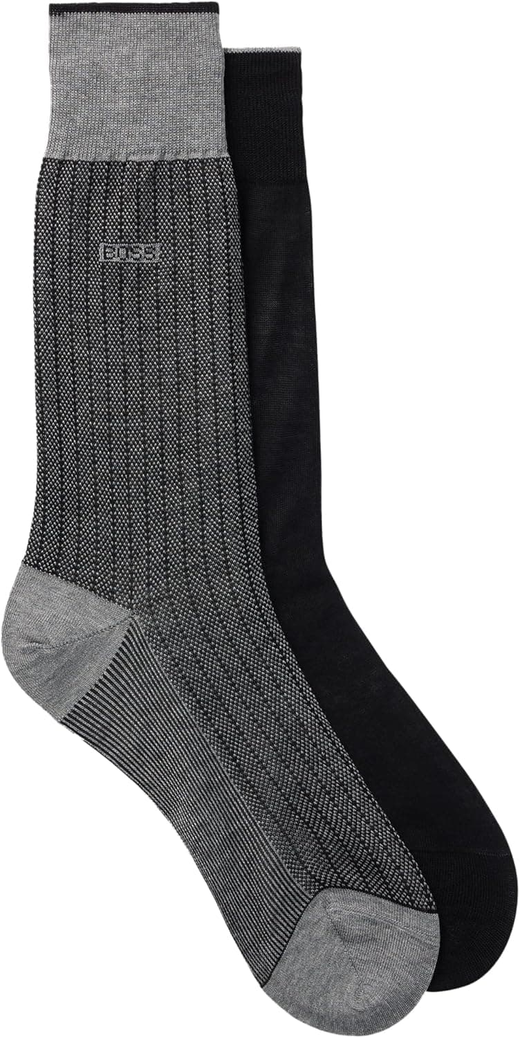 BOSS Meias regulares para homem, pack 2 pares