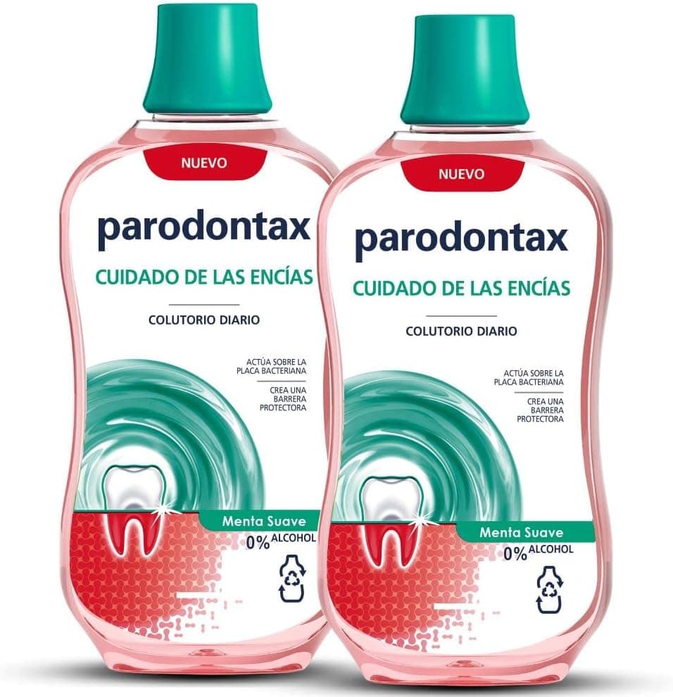 Parodontax Daily Gum Care | Elixir bucal sem álcool com menta, atua na placa bacteriana, 2 x 500 ml