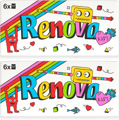 Renova Kids Compact Pocket | Lenços de bolso brancos para crianças, 6 pacotes x 2