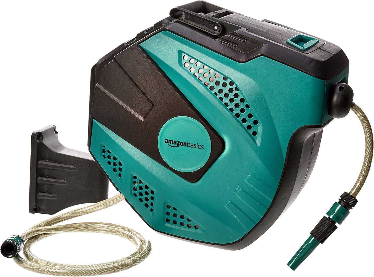 Amazon Basics Enrolador automático de mangueira para parede, verde, 35 m