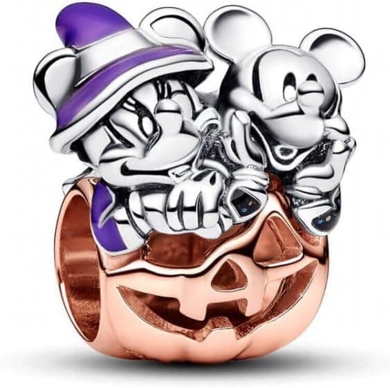 PANDORA Desenhos das personagens da Disney em prata de lei e banhados a ouro rosa de 14 quilates com uma mistura única de metais