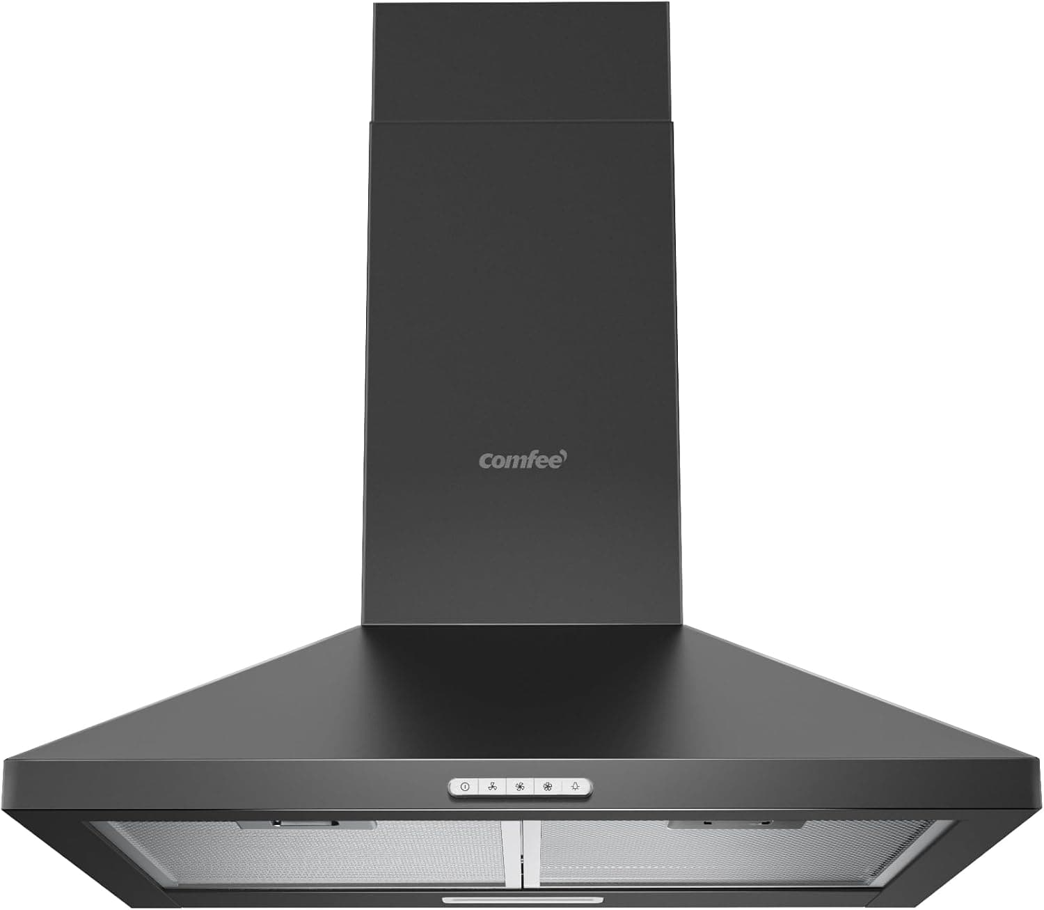 COMFEE ' PYRA17B-60 Extrator de 60 cm, exaustor preto com LED, sistema de recirculação e canalização e filtros de carvão