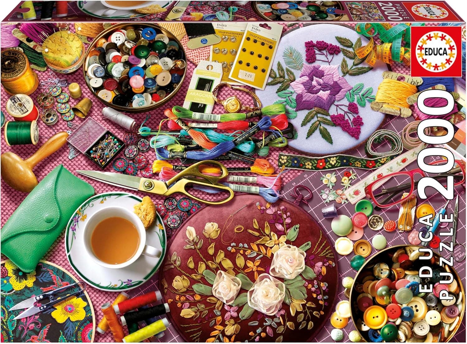 Educa - Puzzle de 2000 peças para adultos | mesa de costura. Inclui cola Fix Puzzle. Medidas: 96 x 68 cm. 14 Anos (20263)