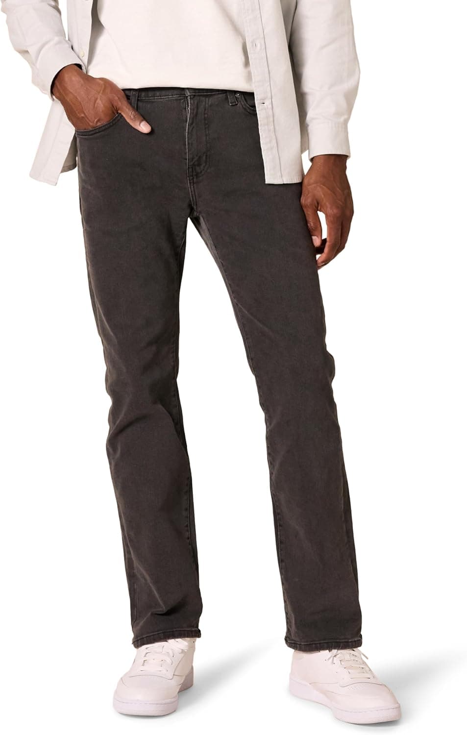 Amazon Essentials Straight Fit | Calças de ganga stretch para homem