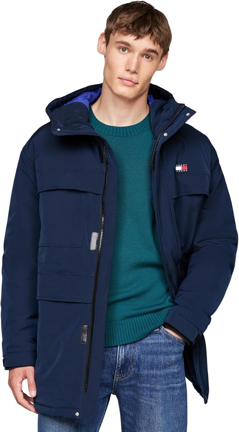 Tommy Jeans Parka Tech Canvas com capuz para homem