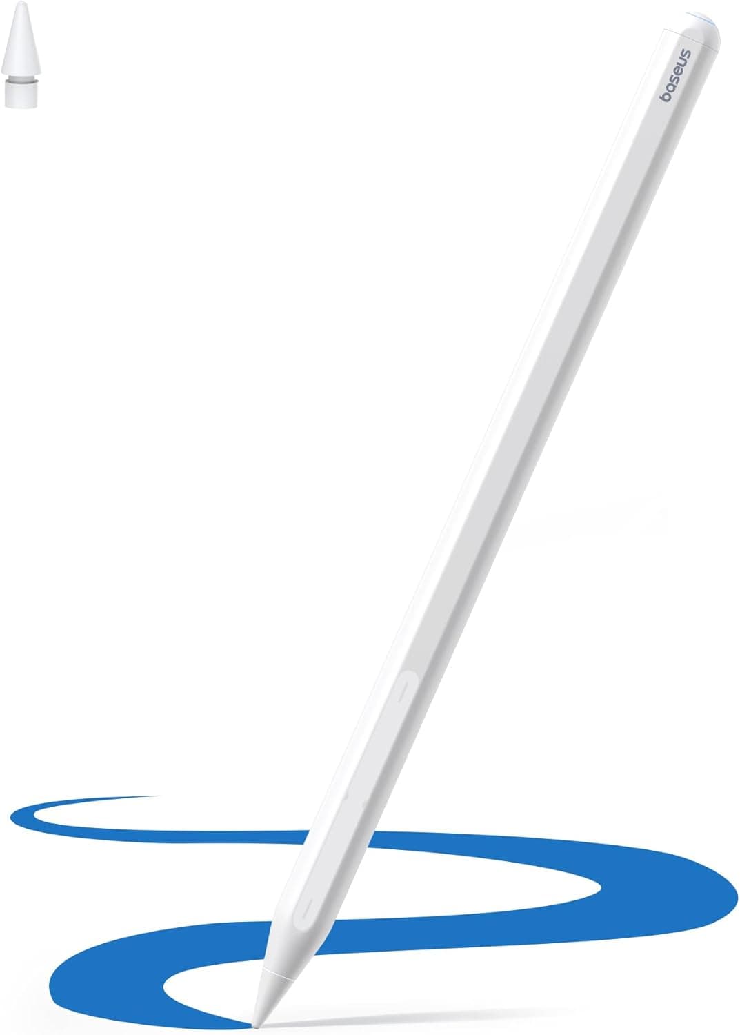 Baseus PS4 caneta para iPad 2018–2025 com 32 funções, rejeição de palma e controlo remoto (17h de bateria, compatível com iPad 6 a 11, Pro, Air, Mini)