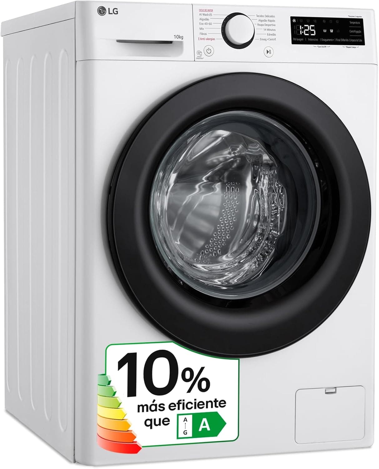 LG F4WR5010A6W | Máquina de lavar roupa inteligente 10 kg com IA Direct Drive 1400 rpm vapor classe A