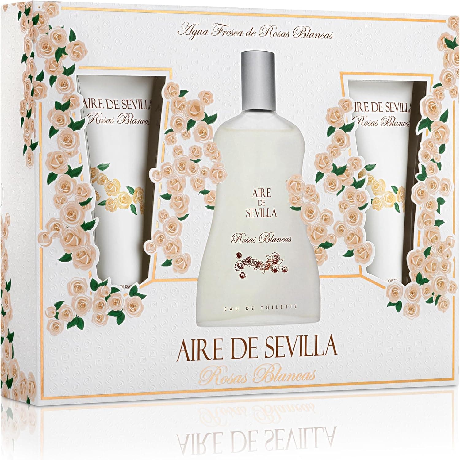 Pack Aire de Sevilla Rosas Brancas, Eau de Toilette (100ml) e gel de duche