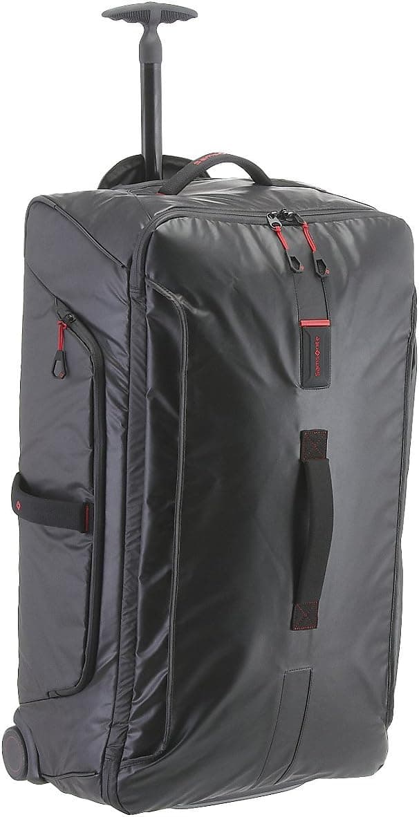 Samsonite Paradiver Light Spinner | Mala de viagem tipo duffle tamanho L com 2 rodas em preto e branco