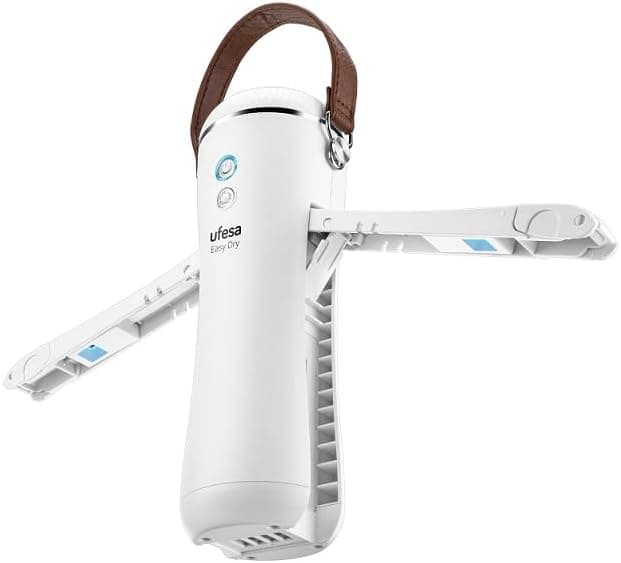 Ufesa Easy Dry, secador de roupa portátil, desinfetante bactericida com luz ultravioleta, secador portátil de viagem, desodora com óleo aromático, saco de viagem incluído