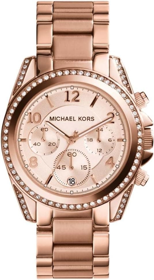 Michael Kors Blair Relógio para mulher, movimento cronógrafo com correia de aço ou pele