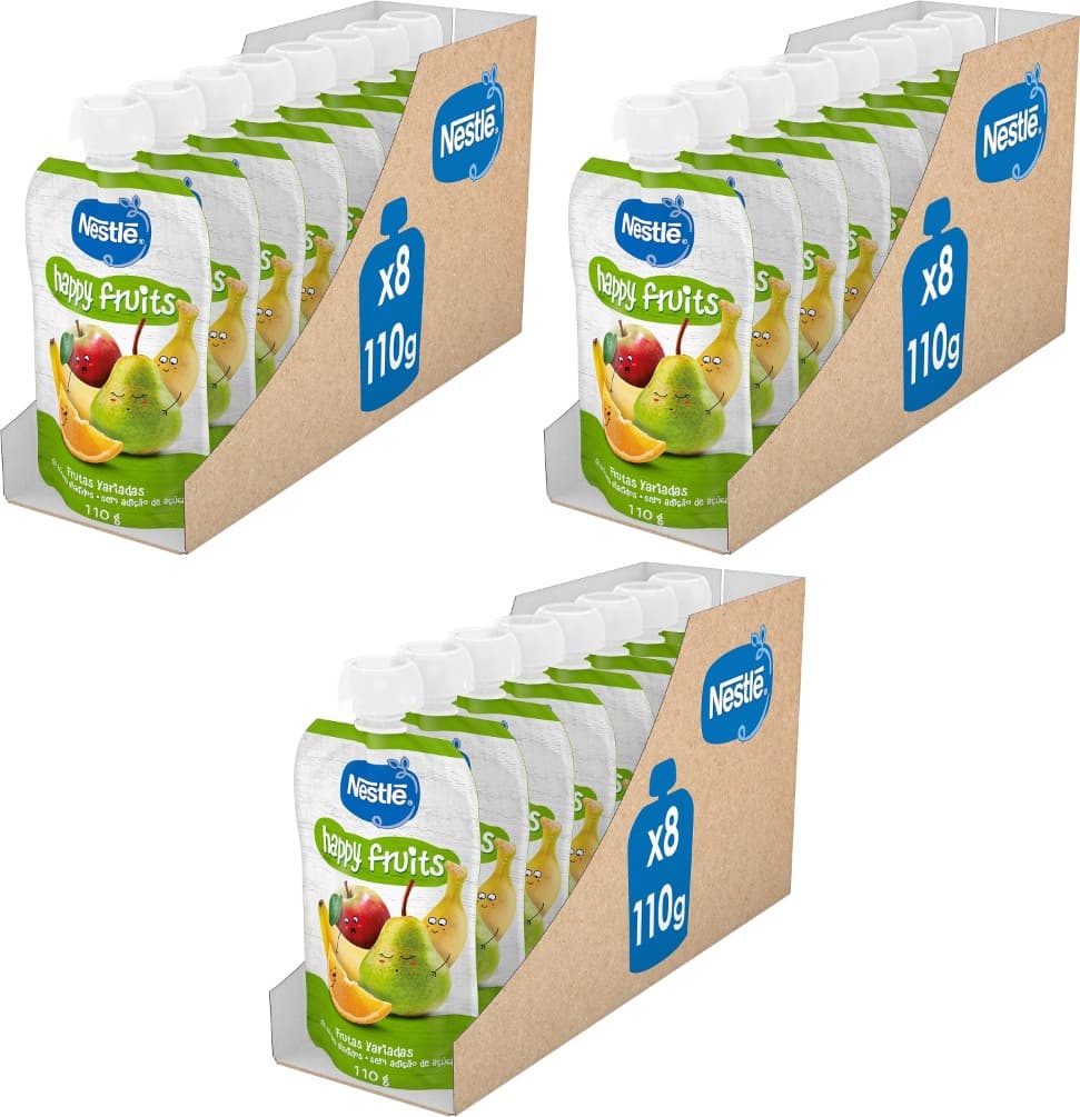 NESTLÉ Pure Happy Fruits 110 g, conjunto de 8 x 3 = 24