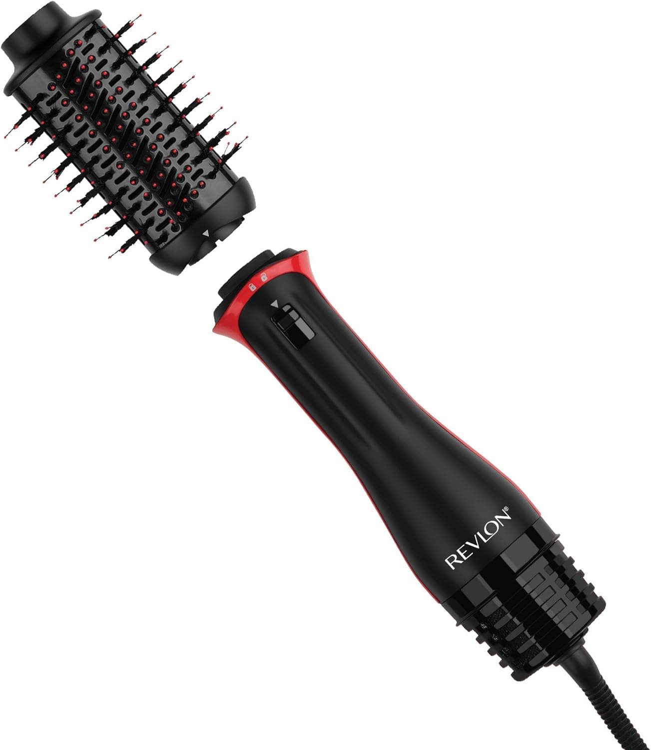 Revlon One-Step Plus Voluminizador, cabeça removível, cilindro de titânio e cerâmica, cerdas mistas com palhetas de carvão ativado, tecnologia ionic de tourmaline, RVDR5298UK