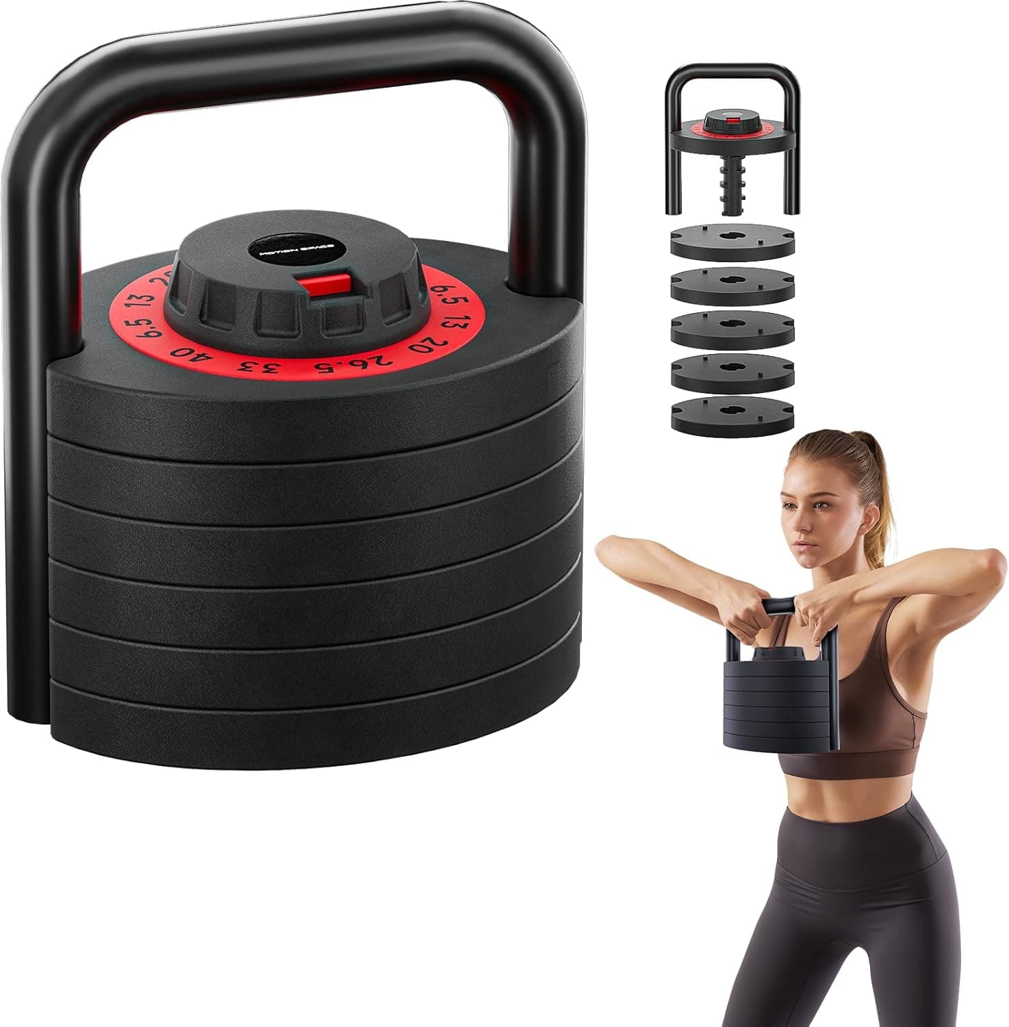 Motion Space Pesos russos de 6 a 40 libras para 6 opções, pesos russos ajustáveis com uma mão, equipamento de ginásio de treino de corpo inteiro para ginásio em casa