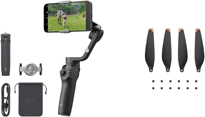 Estabilizador para telemóvel inteligente DJI OSMO Mobile 6 e hélice para Drones DJI 