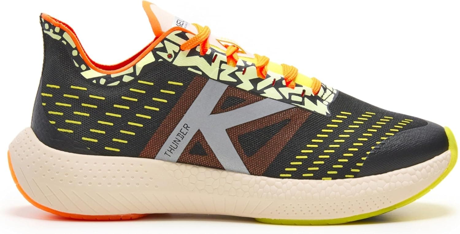 KELME Thunderstorm | Sapatilhas de corrida leves e respiráveis em preto e laranja para homem