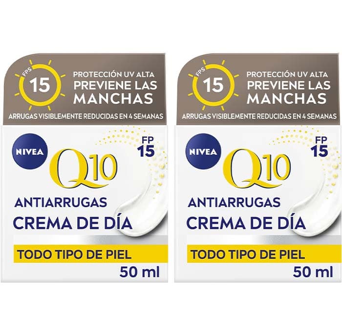 NIVEA Q10 Power Creme antirrugas, cuidado do dia, FP15, 2 x 50 ml