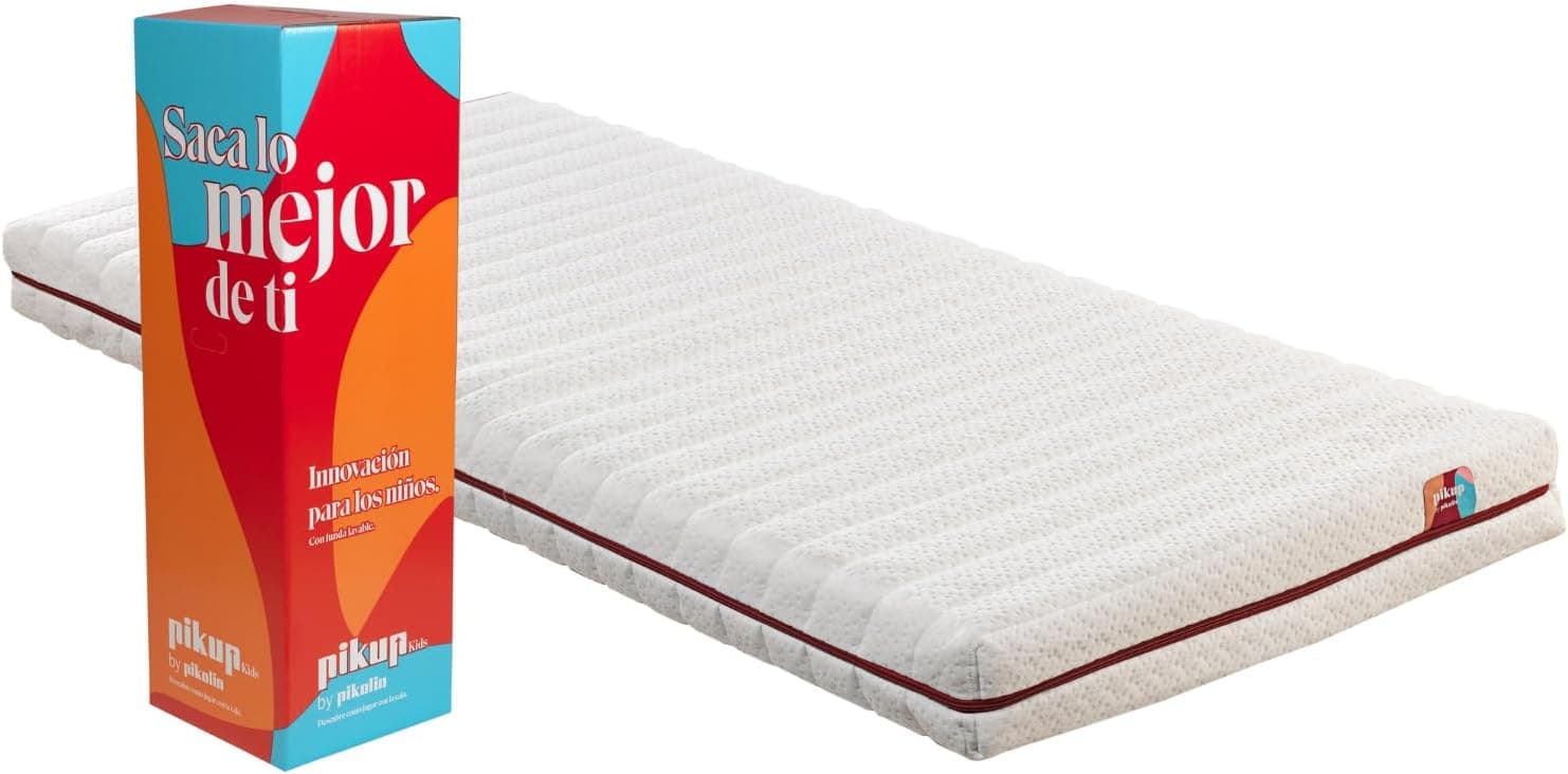 PIKOLIN Colchão de 90 x 190 cm, cama de ninho, cama de criança, beliche, colchão juvenil, espuma HR extra conforto, capa lavável, alta respirabilidade, newskill UP Kids
