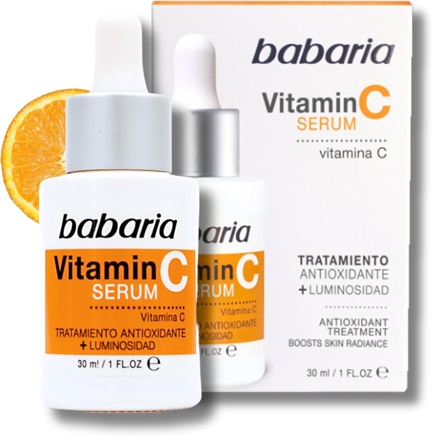 Babaria - Vitamina C Serum facial 30 ml | Cuidados faciais de mulher anti-idade, vitamina C Serum pele luminosa, tratamento antioxidante, antimanchas, uso diário de dia e noite, 100% vegan