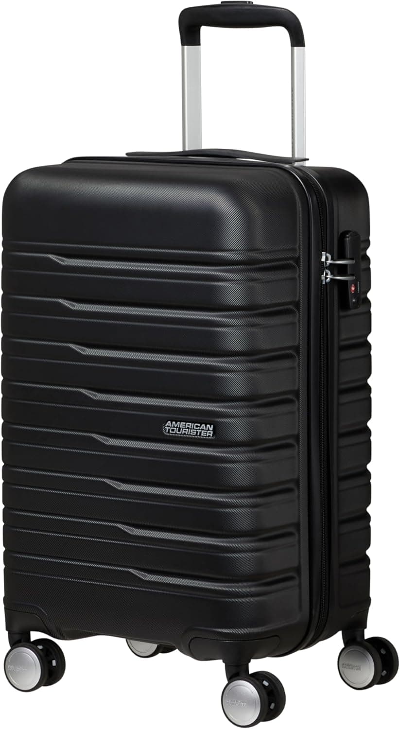 American Tourister Flashline Spinner S Bagagem de mão, Preto (Sombra Black), S, Spinner S Slim
