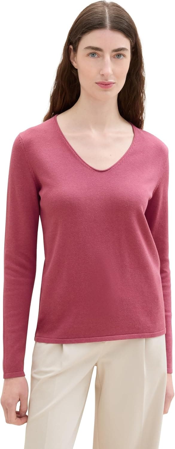 Tom Tailor Basic V-neck, Camisola para mulher