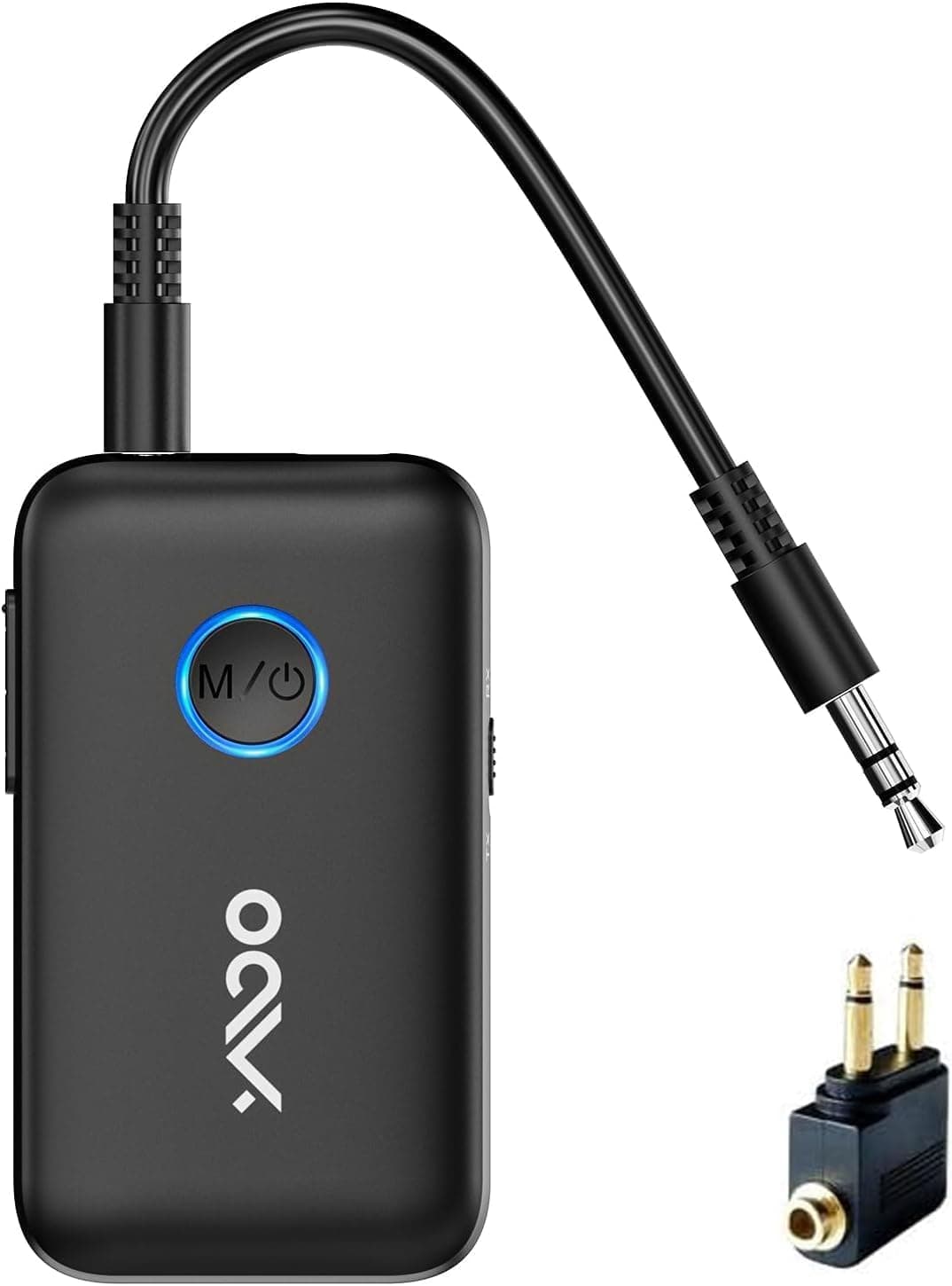 YMOO Transmissor recetor Bluetooth 5,3 para televisão para auriculares, 3,5 mm Jack adaptador Bluetooth áudio HiFi estéreo, AptX-LL emissor Bluetooth para televisão / PC, dupla ligação para dois