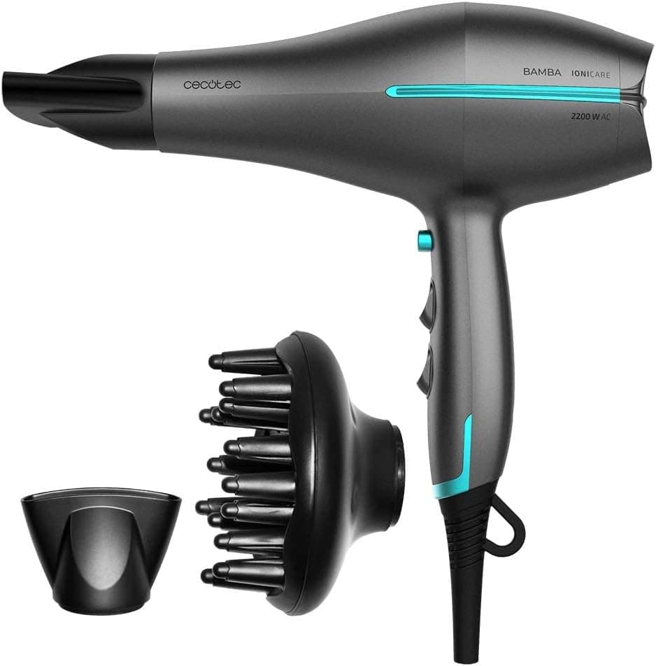 Cecotec 04203 Bamba IoniCare 5300 Maxi Aura secador de cabelo, 2200 W, função de ar frio, cabo de 1,8 m