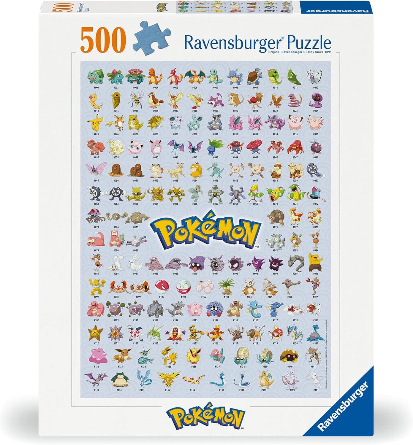 Ravensburger - Puzzle 500 peças, Pokemon Challenge, puzzle para adultos 500 peças, quebra-cabeças, presente Pokemon, 49 x 36 cm