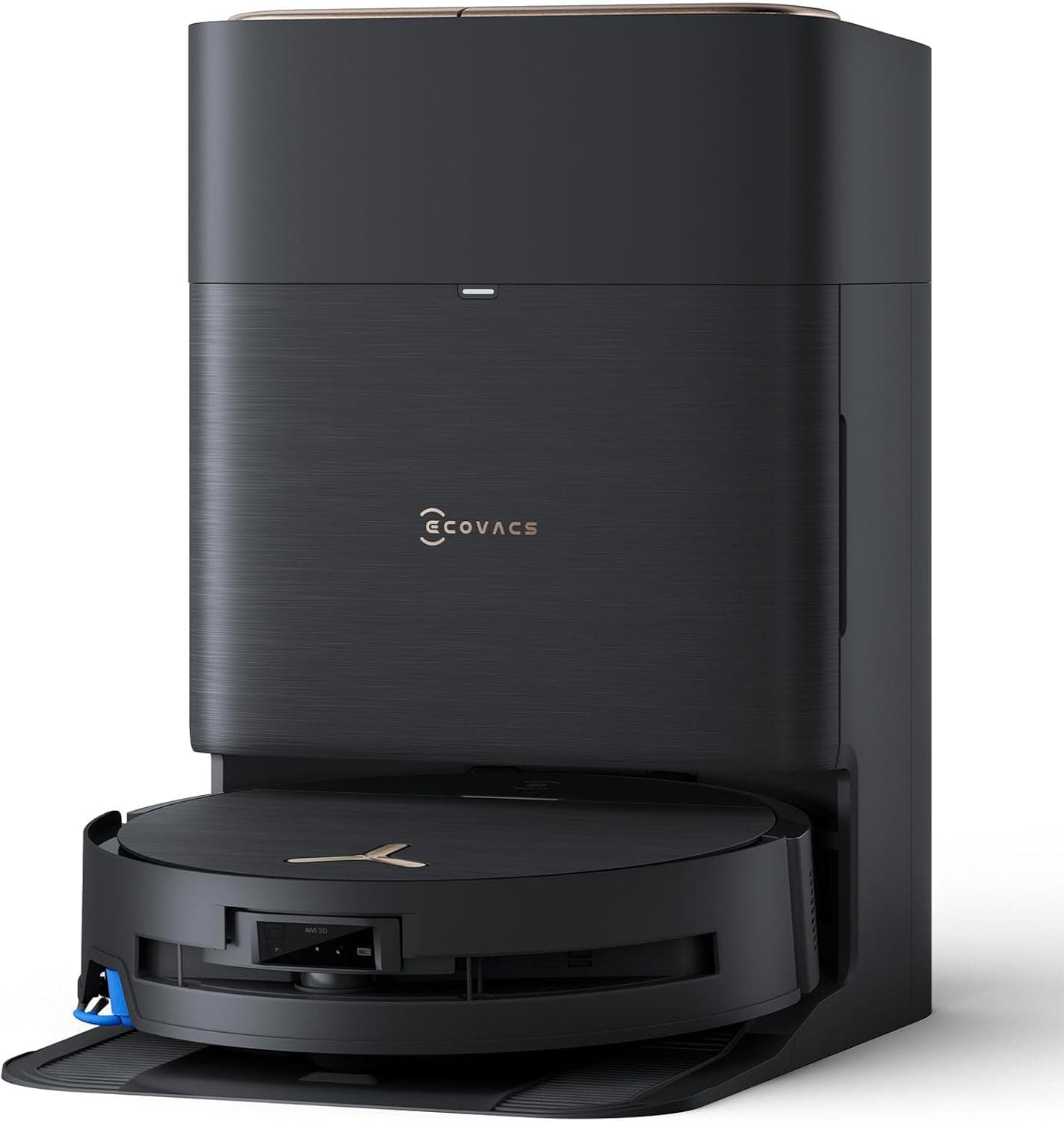 ECOVACS DEEBOT X9 Pro Omni Robot Aspirador e esfrega-solos, 16 600 Pa, ultra-fino, esfregado com esfregona e auto-lavagem, inst, OZMO Roller, ZeroTange 3.0, TruEdge 2.0, secagem ar cal, preto