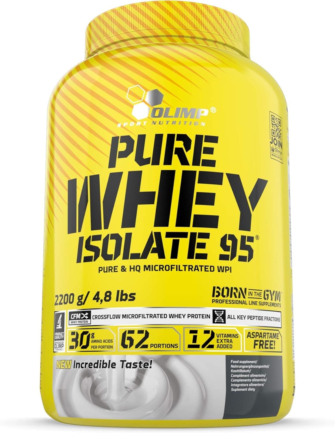 Olimp Sport Nutrition Pure Whey Isolate 95 com sabor de morango - 2,2 kg